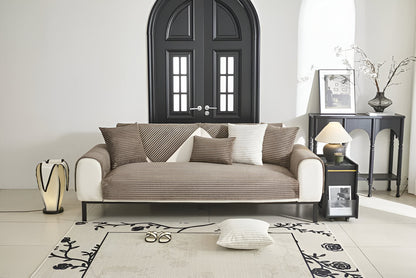 PuffSoft | Rutschfester Plüschsamt Sofabezug