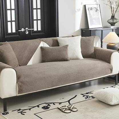 PuffSoft | Rutschfester Plüschsamt Sofabezug