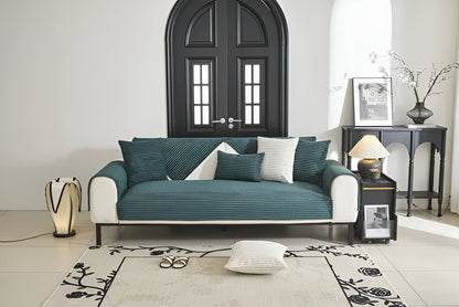 PuffSoft | Rutschfester Plüschsamt Sofabezug