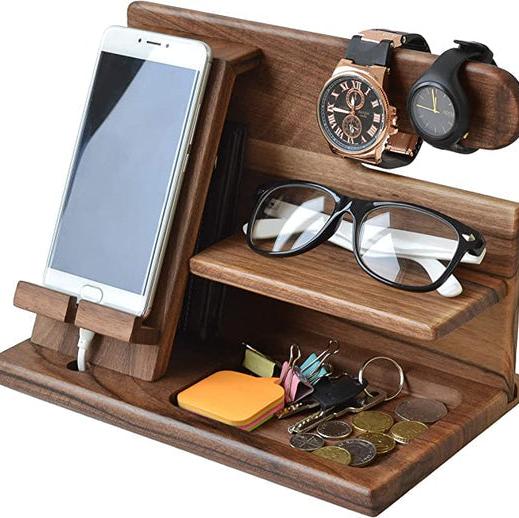 Zelara - Hölzernes Telefon Ladestation Lagerregal Schreibtisch Organisator