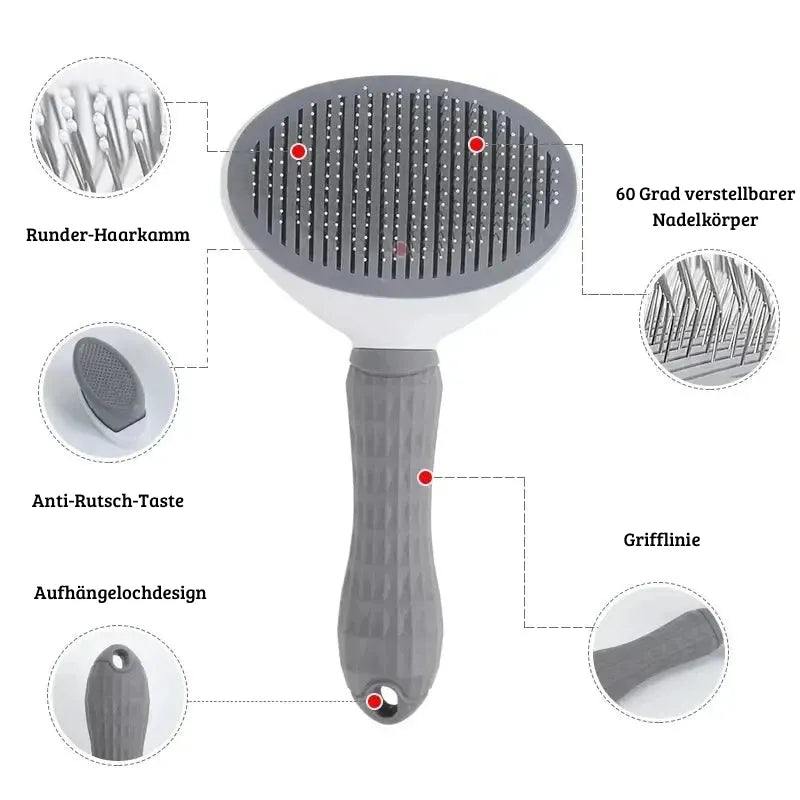 Haustierbürste mit Selbstreinigungsfunktion – Sanfte Fellpflege für Hunde &amp; Katzen