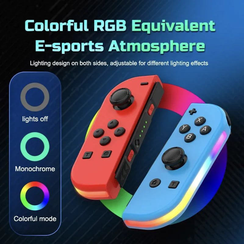 Switch-Controller Kabellos Bluetooth RGB Dual Vibration für Nintendo Switch, OLED &amp; Lite