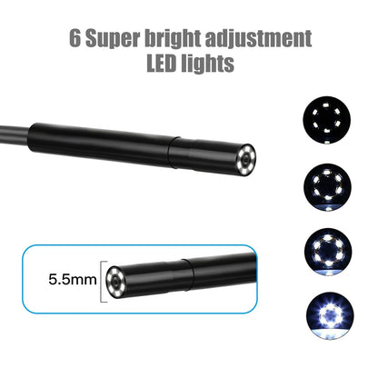 1920*1080P Industrie-Endoskopkamera, 6 LED, IP67 wasserdicht, 4.3 LCD, 5m Hartdraht, 5.5mm Durchmesser