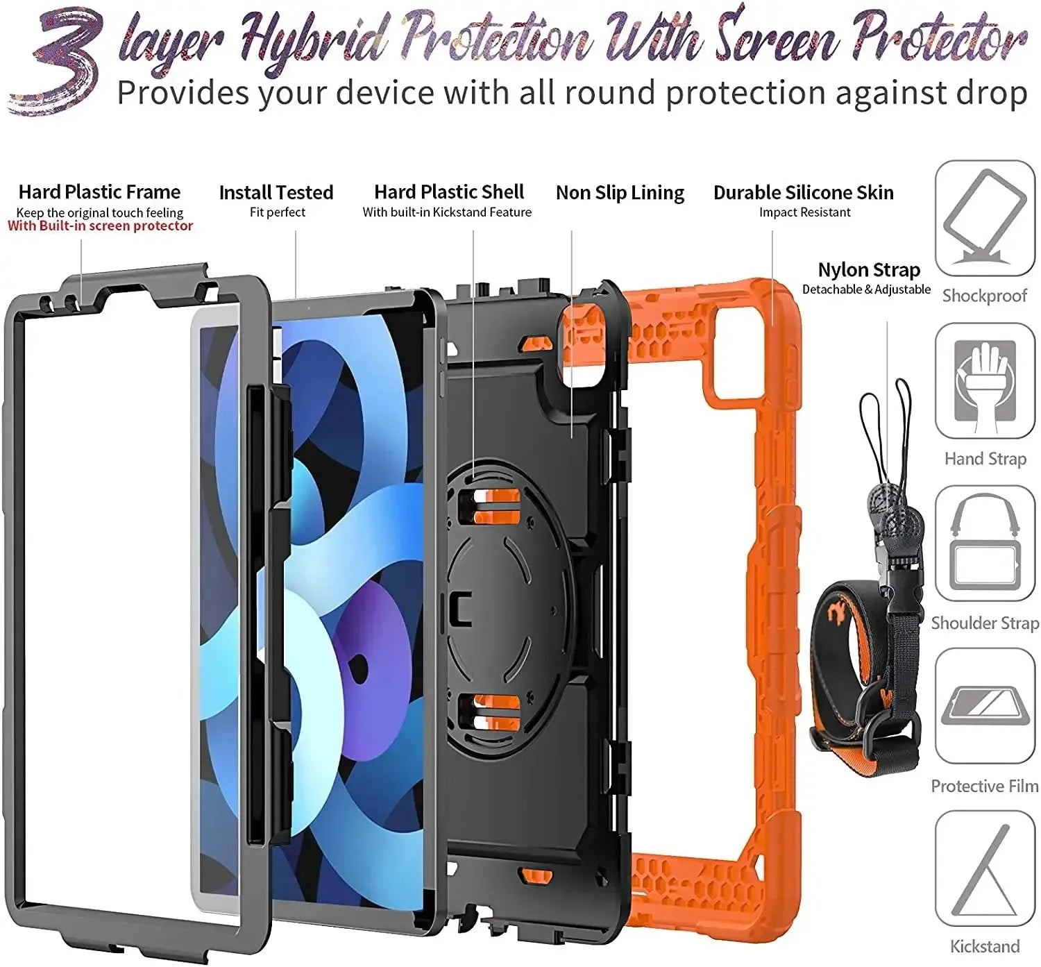 RhinoArmor Heavy Duty Rugged Case für 2024 iPad Air 11 und iPad Air 13