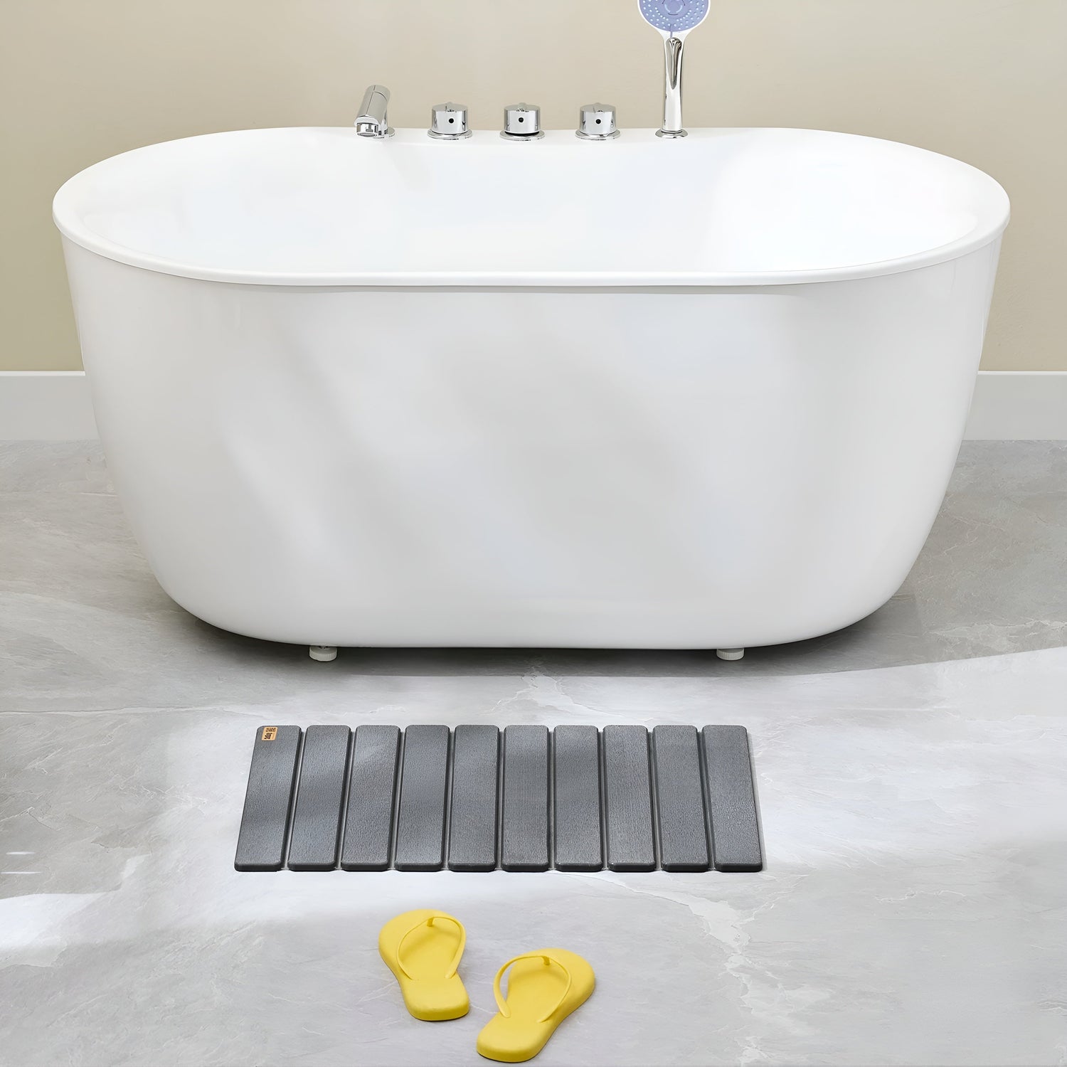 Kieselgur Badematte | Rutschfeste Badezimmerteppich 59x39 cm