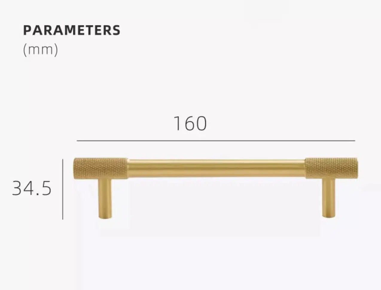 Knurled Tipps | Möbelgriff aus Messing für Küchenschränke