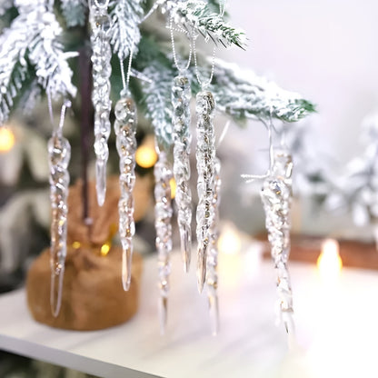 Kristall-Eiszapfen Anhänger | Elegante Weihnachtsdeko für Fenster