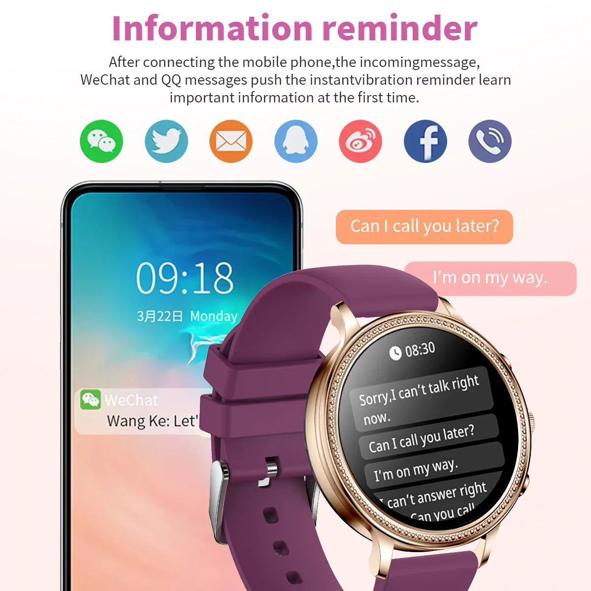 Zelara V60 Luxus Smartwatches für Frauen Bluetooth-Anruf Frau Geschenk