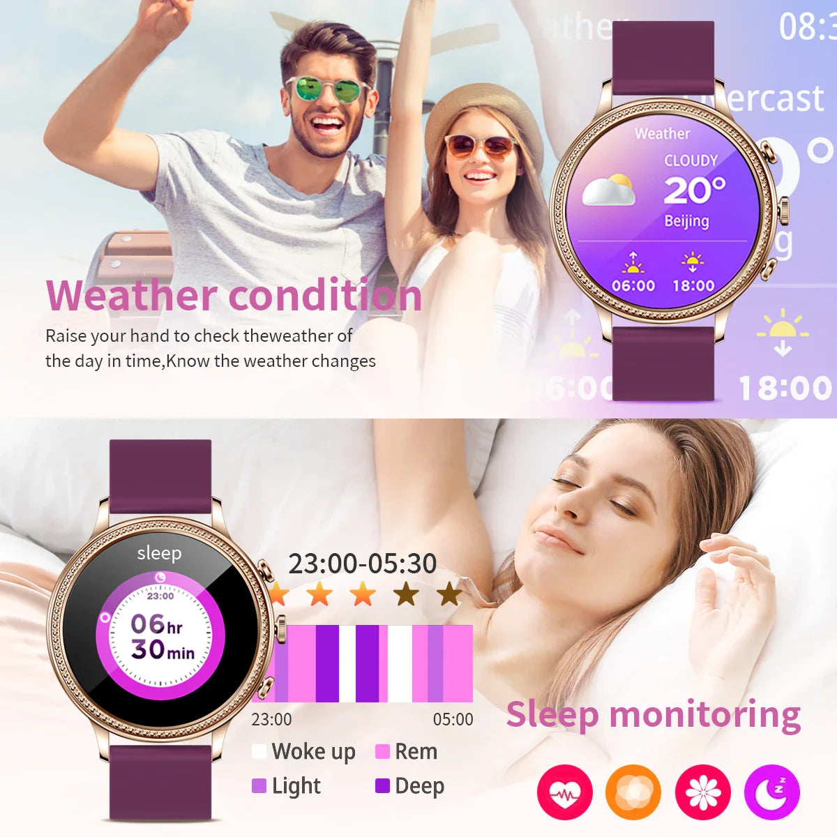 Zelara V60 Luxus Smartwatches für Frauen Bluetooth-Anruf Frau Geschenk