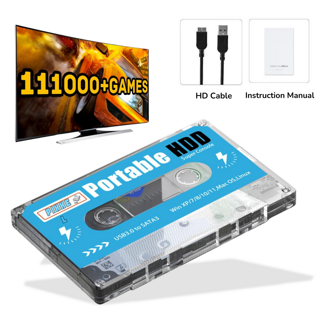 Retro Gaming Kassette - über 100.000 Spiele - plug and play! PS3, PS1, N64, WII++