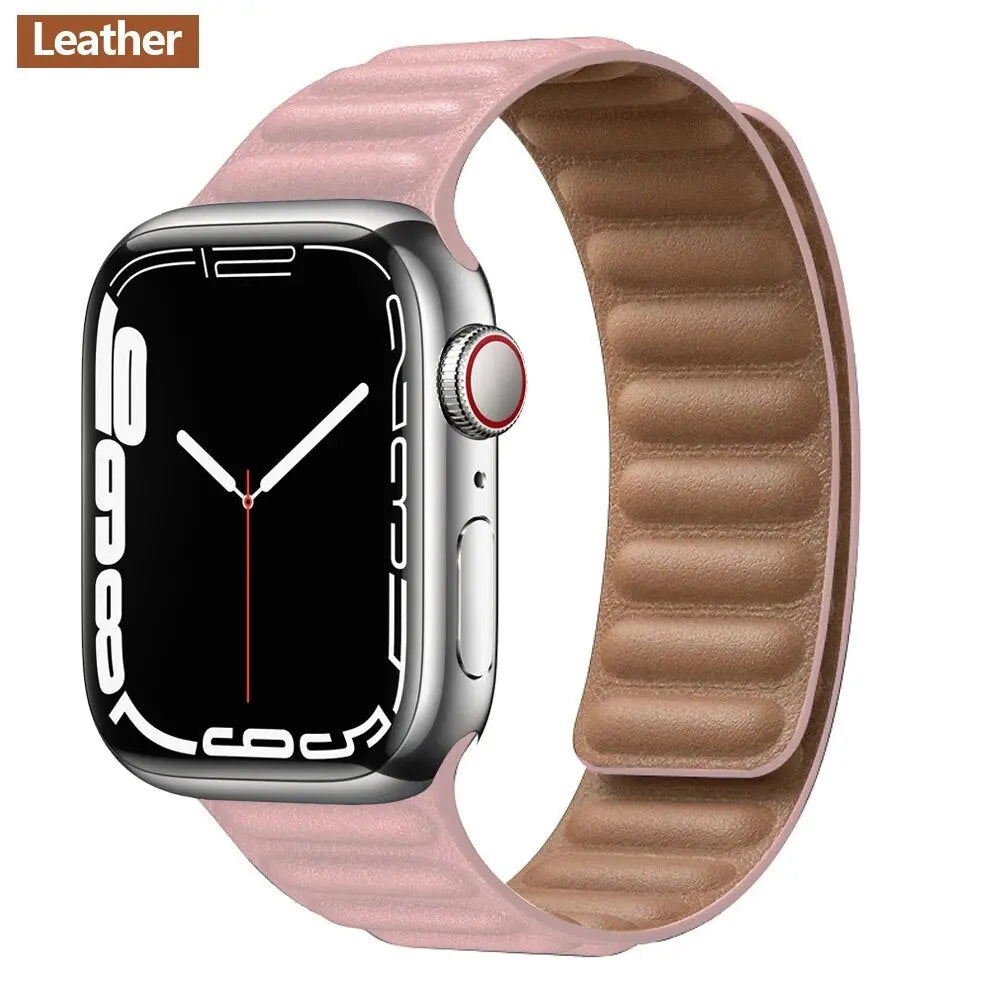 Luxuriöse magnetische Loop-Armbänder aus Premium-Leder für die Apple Watch Series 9 und Ultra 2