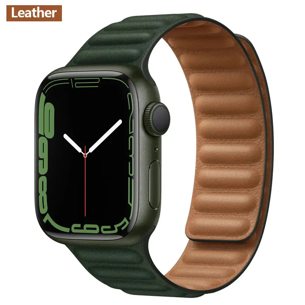 Luxuriöse magnetische Loop-Armbänder aus Premium-Leder für die Apple Watch Series 9 und Ultra 2