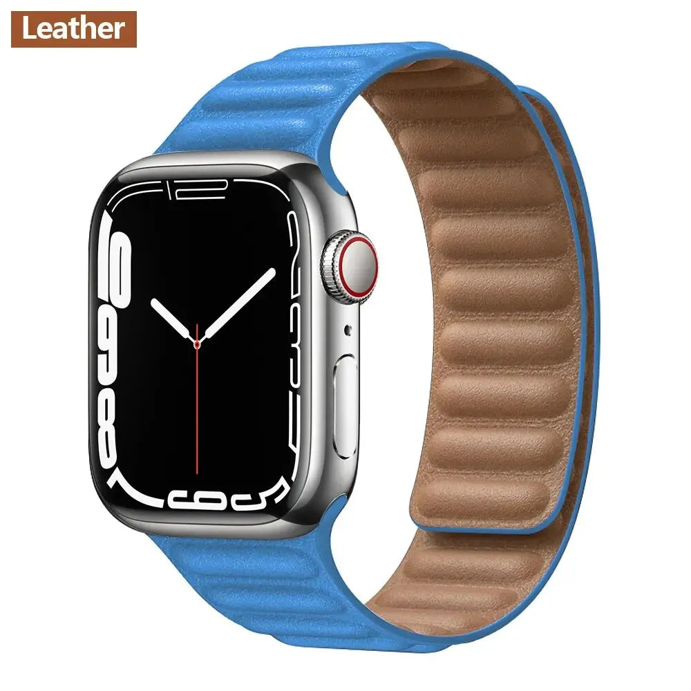 Luxuriöse magnetische Loop-Armbänder aus Premium-Leder für die Apple Watch Series 9 und Ultra 2