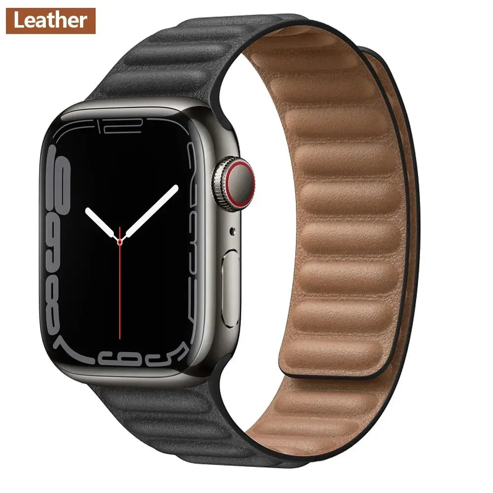 Luxuriöse magnetische Loop-Armbänder aus Premium-Leder für die Apple Watch Series 9 und Ultra 2