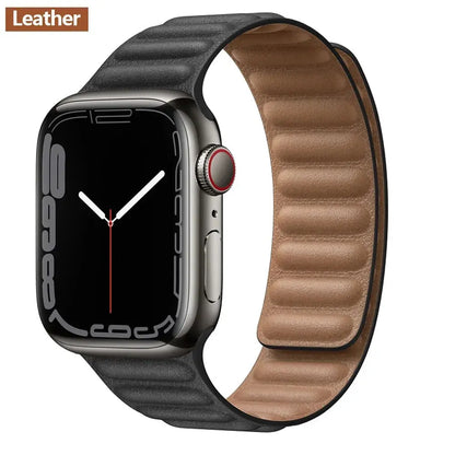 Luxuriöse magnetische Loop-Armbänder aus Premium-Leder für die Apple Watch Series 9 und Ultra 2