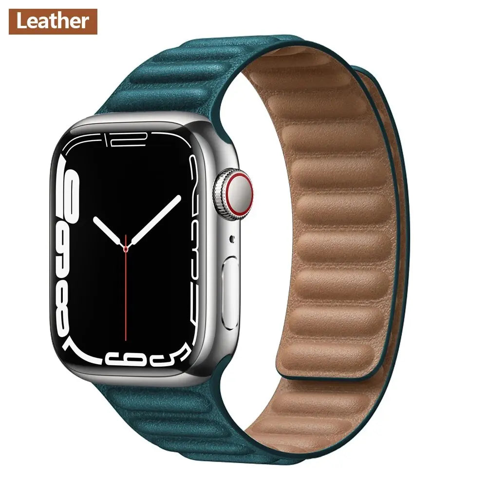 Luxuriöse magnetische Loop-Armbänder aus Premium-Leder für die Apple Watch Series 9 und Ultra 2