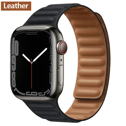 Luxuriöse magnetische Loop-Armbänder aus Premium-Leder für die Apple Watch Series 9 und Ultra 2