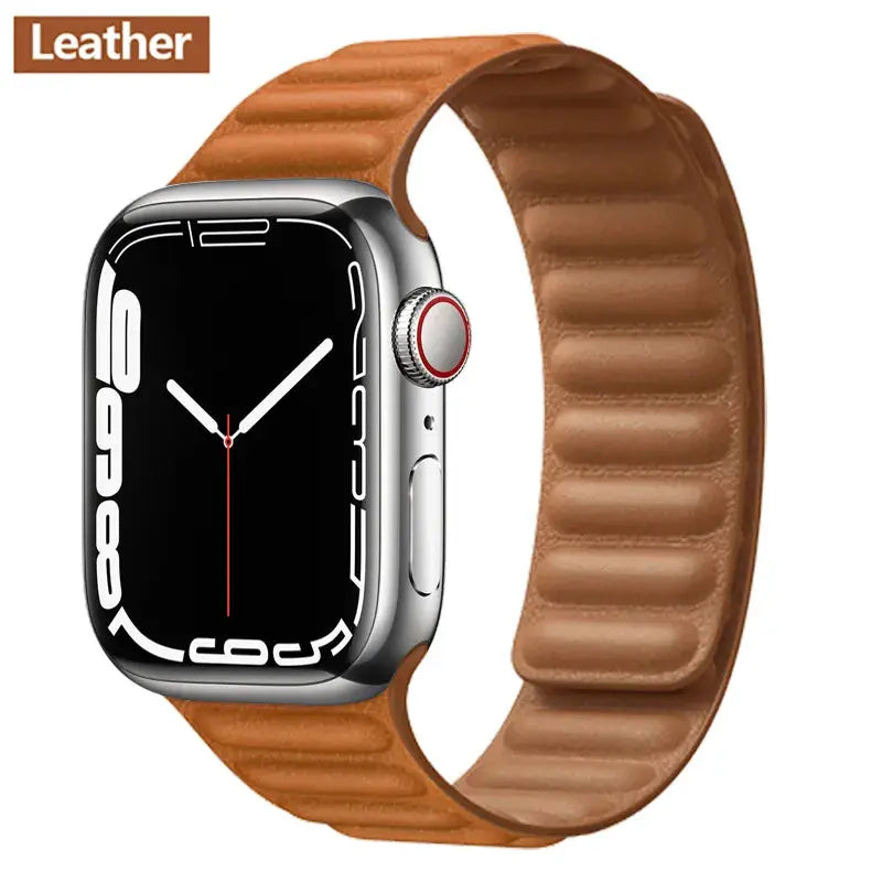 Luxuriöse magnetische Loop-Armbänder aus Premium-Leder für die Apple Watch Series 9 und Ultra 2