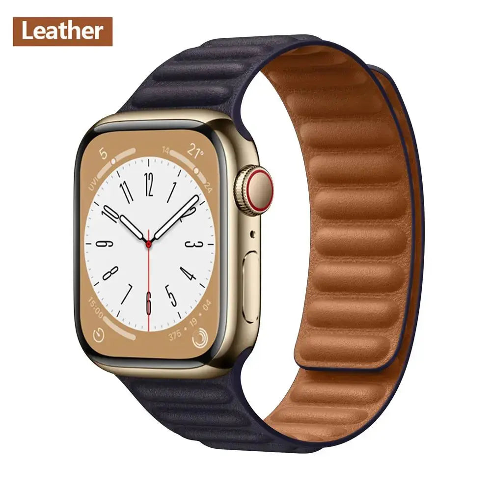 Luxuriöse magnetische Loop-Armbänder aus Premium-Leder für die Apple Watch Series 9 und Ultra 2