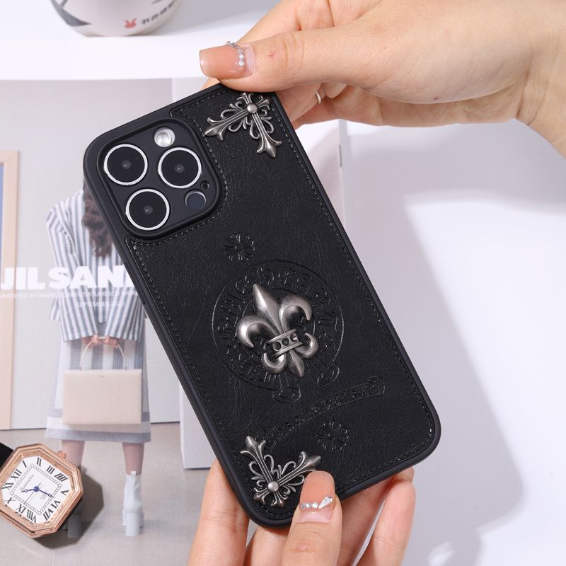 Leder Chrome Hearts Handyhülle für iPhone