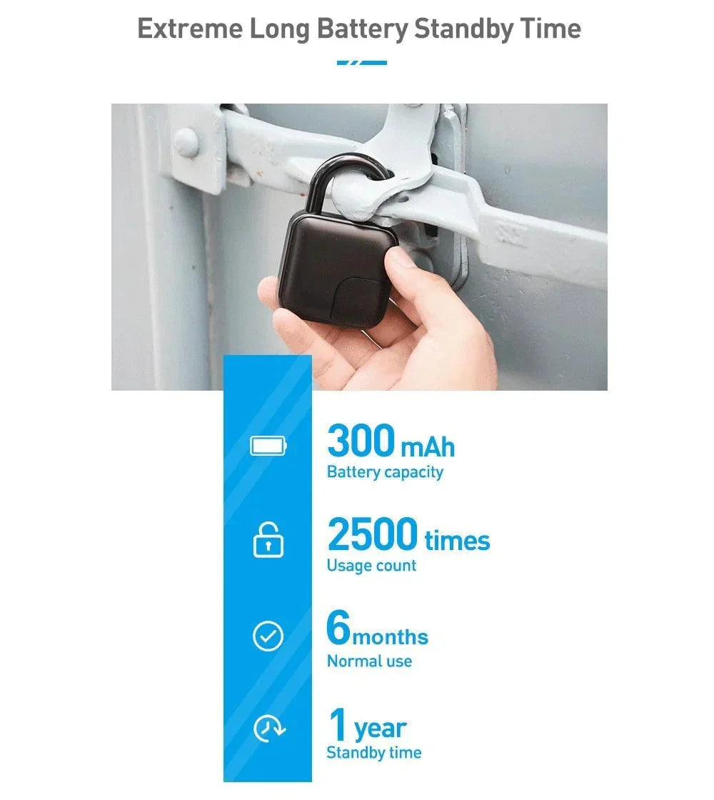 Zelara™ Fingerabdruck Bluetooth Wasserdichtes Smart Vorhängeschloss