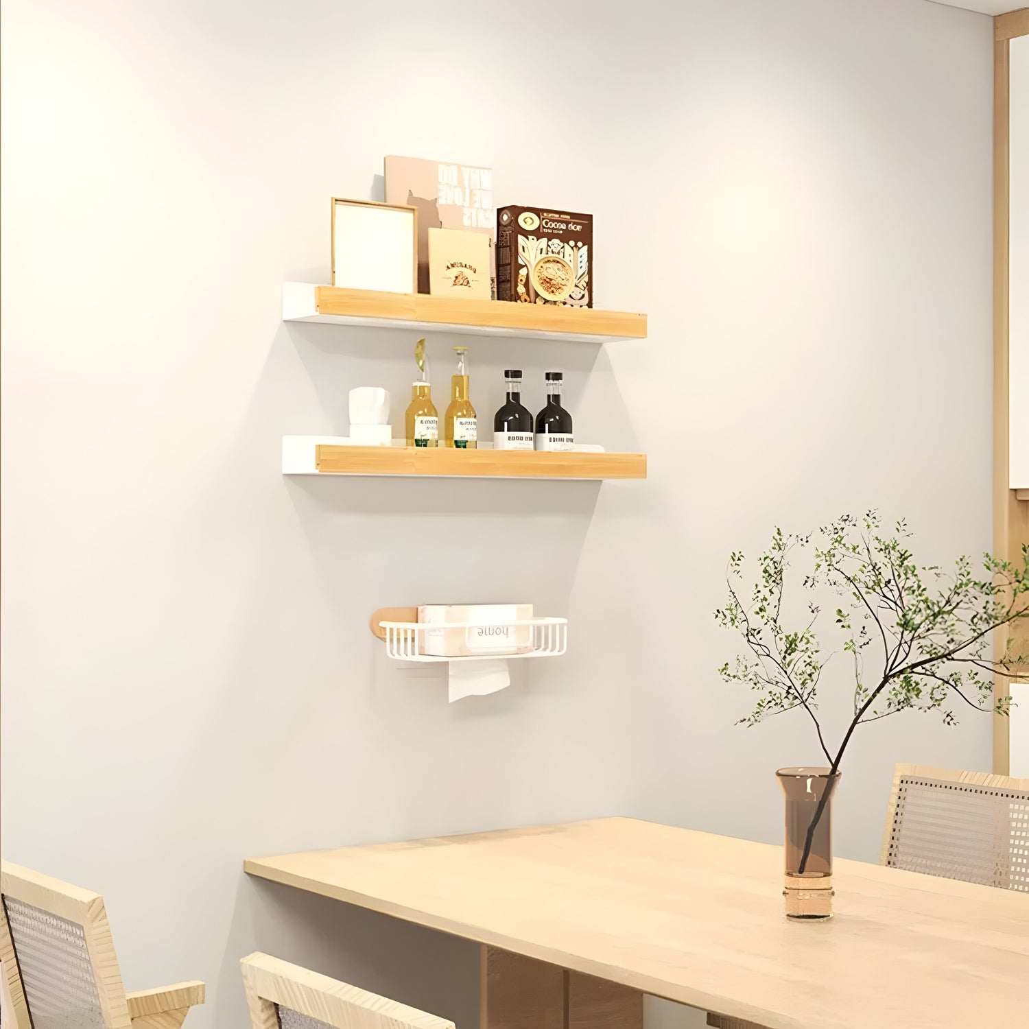 LuxeWood | Hölzernes Badezimmer-Organisationsregal