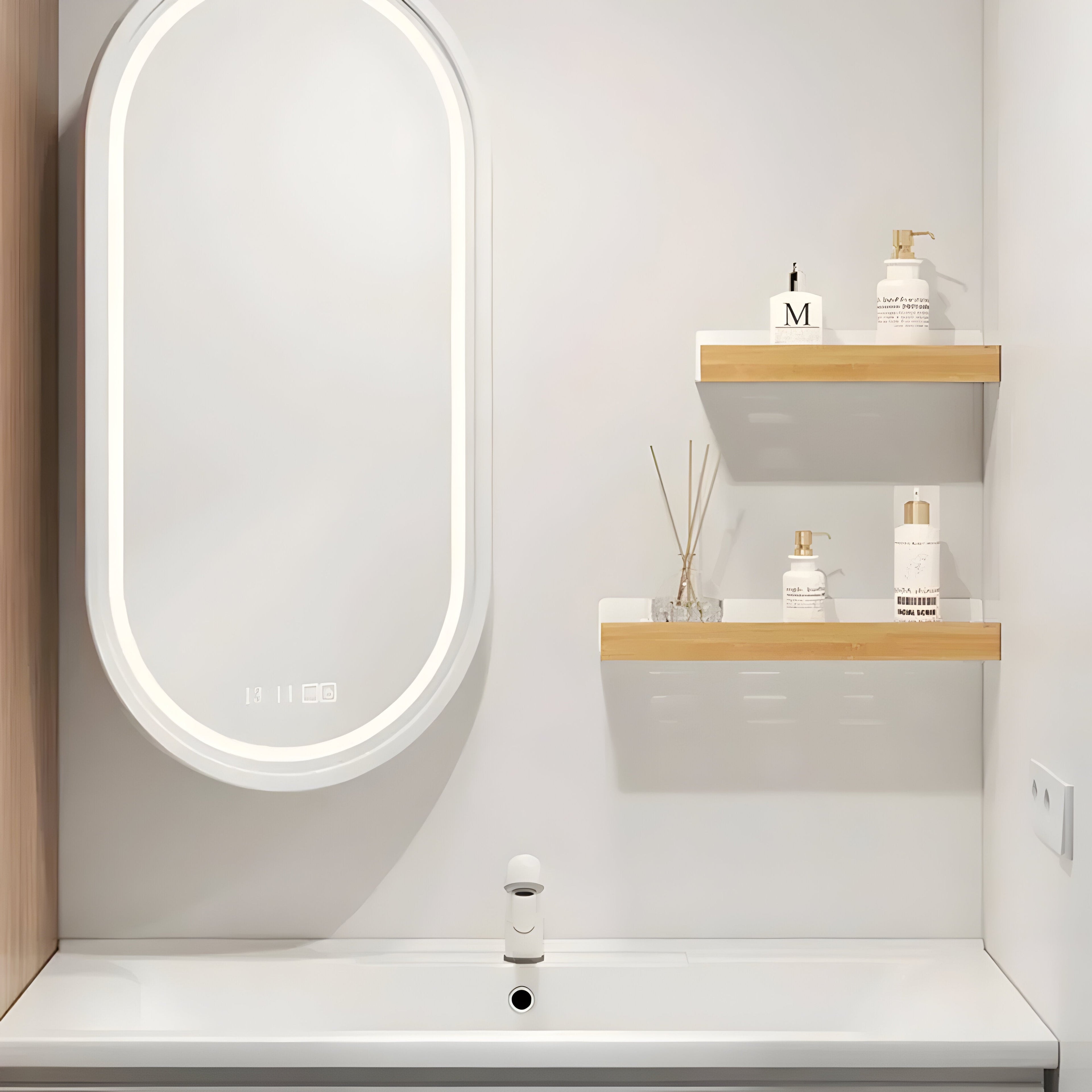 LuxeWood | Hölzernes Badezimmer-Organisationsregal