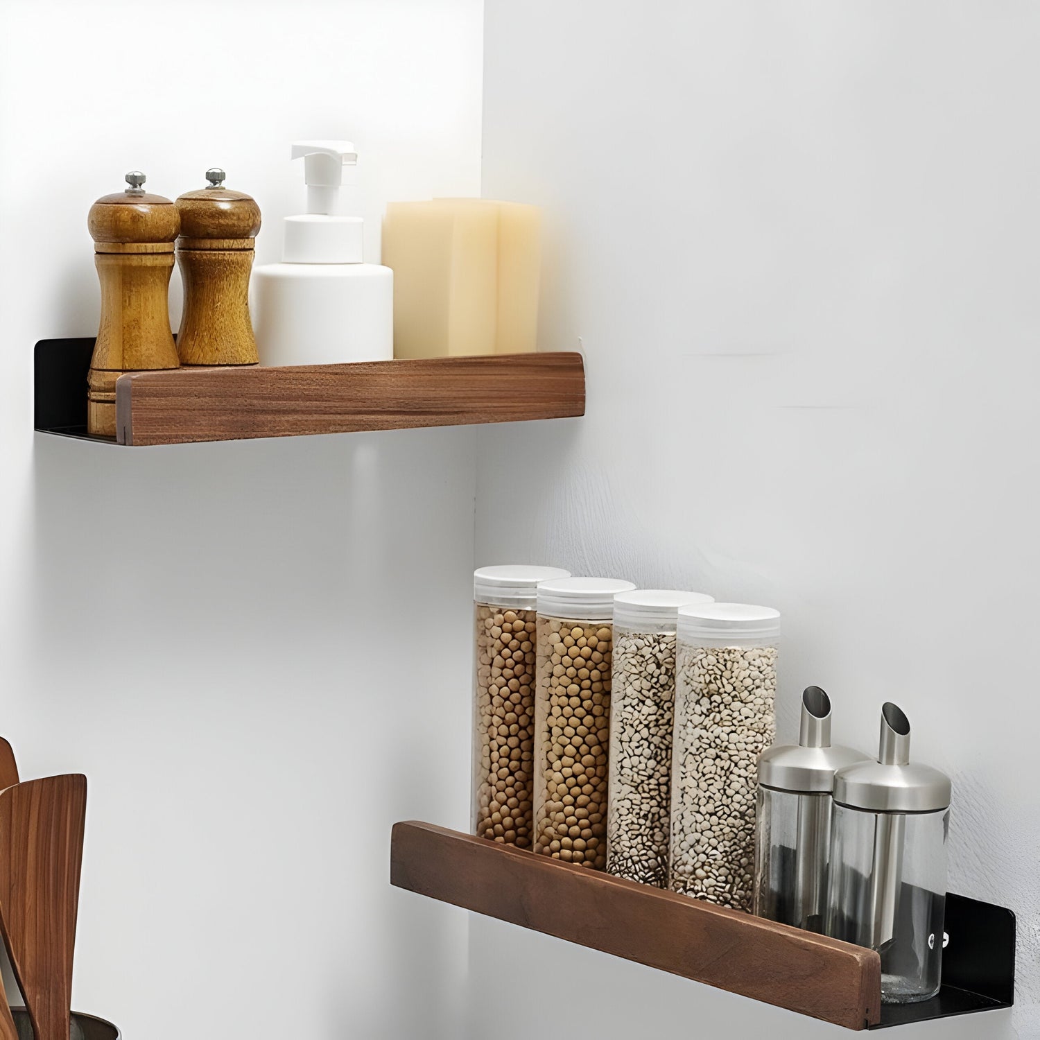 LuxeWood | Hölzernes Badezimmer-Organisationsregal