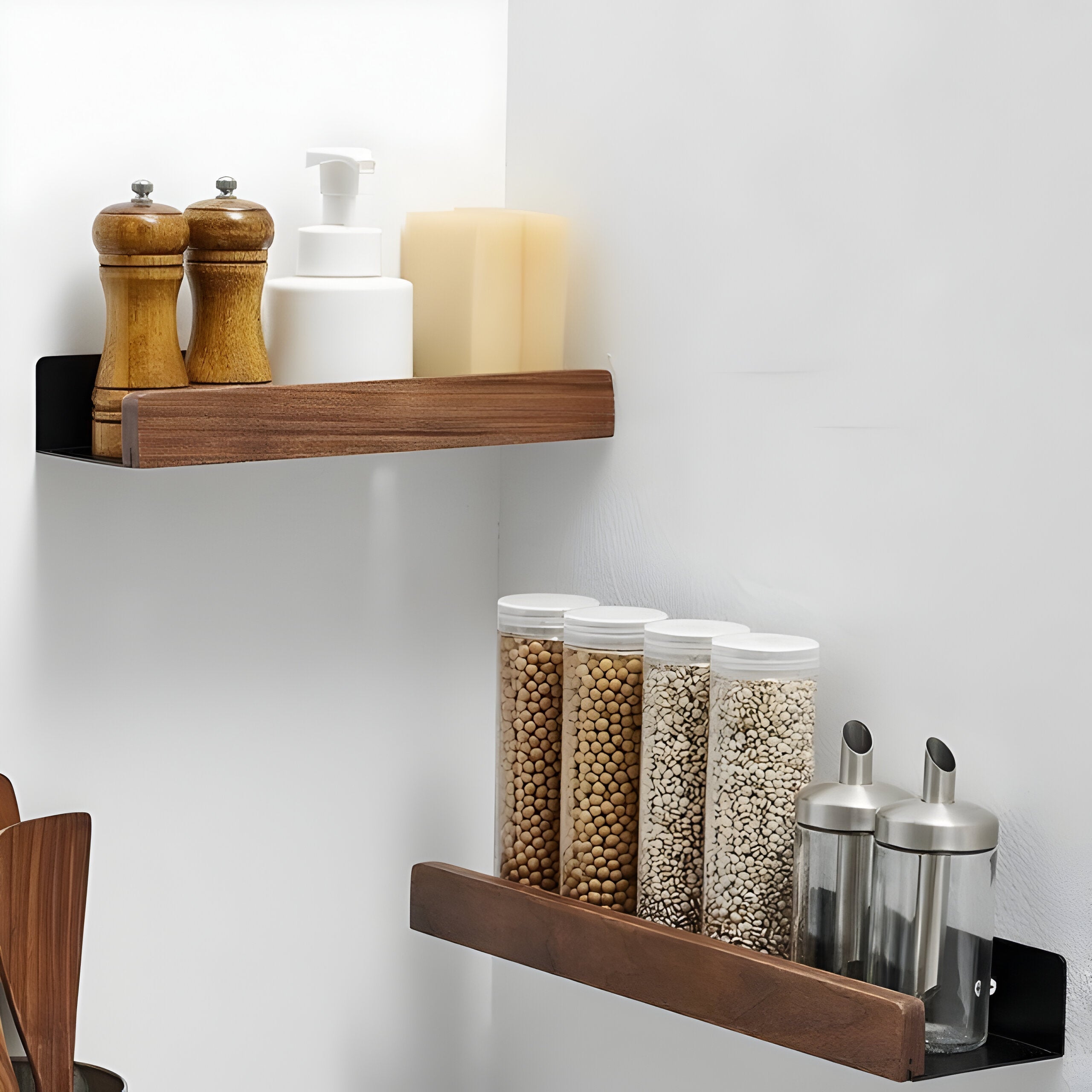 LuxeWood | Hölzernes Badezimmer-Organisationsregal