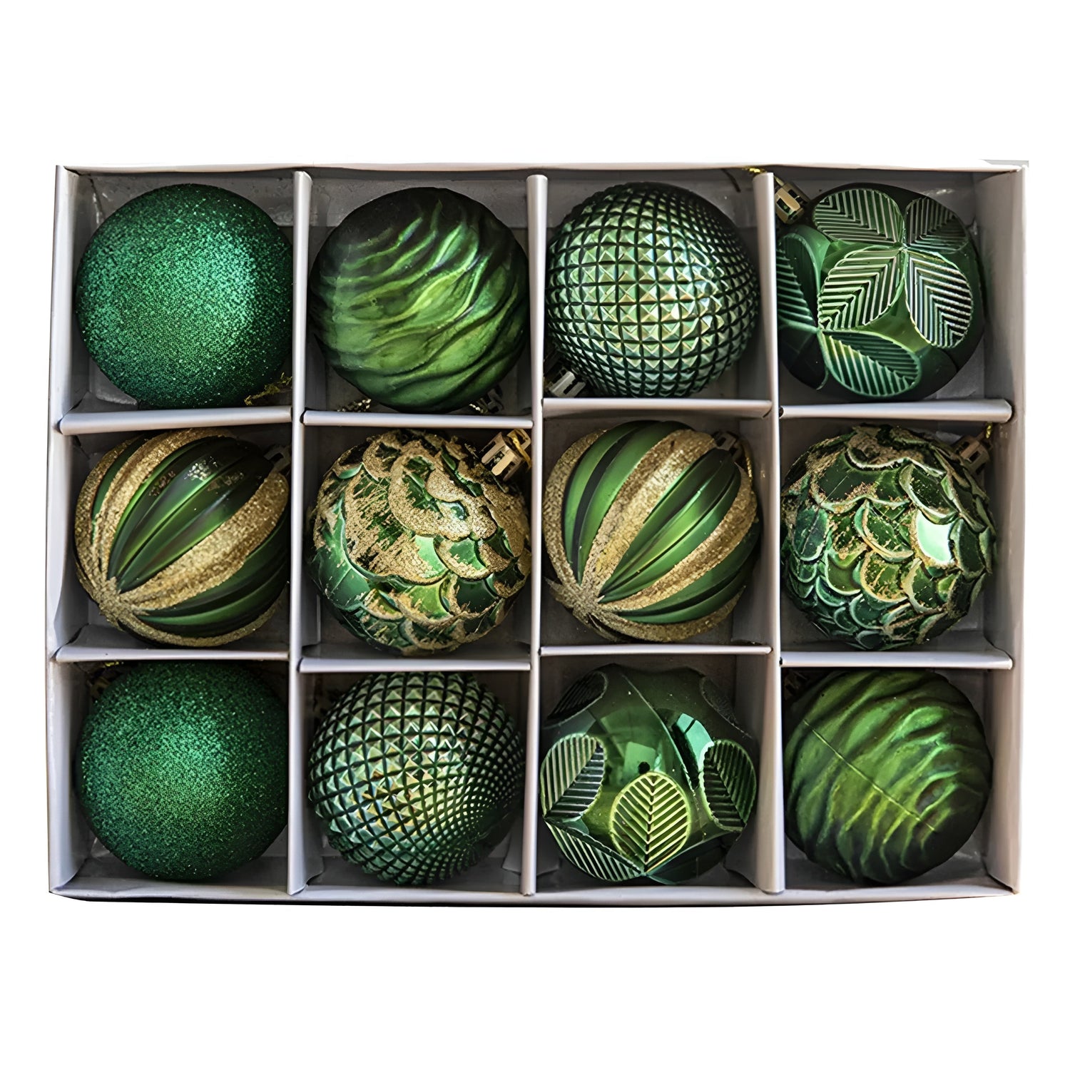 Luxuriöse Weihnachtskugeln Set | Kunstvolle Weihnachtsbaumkugeln