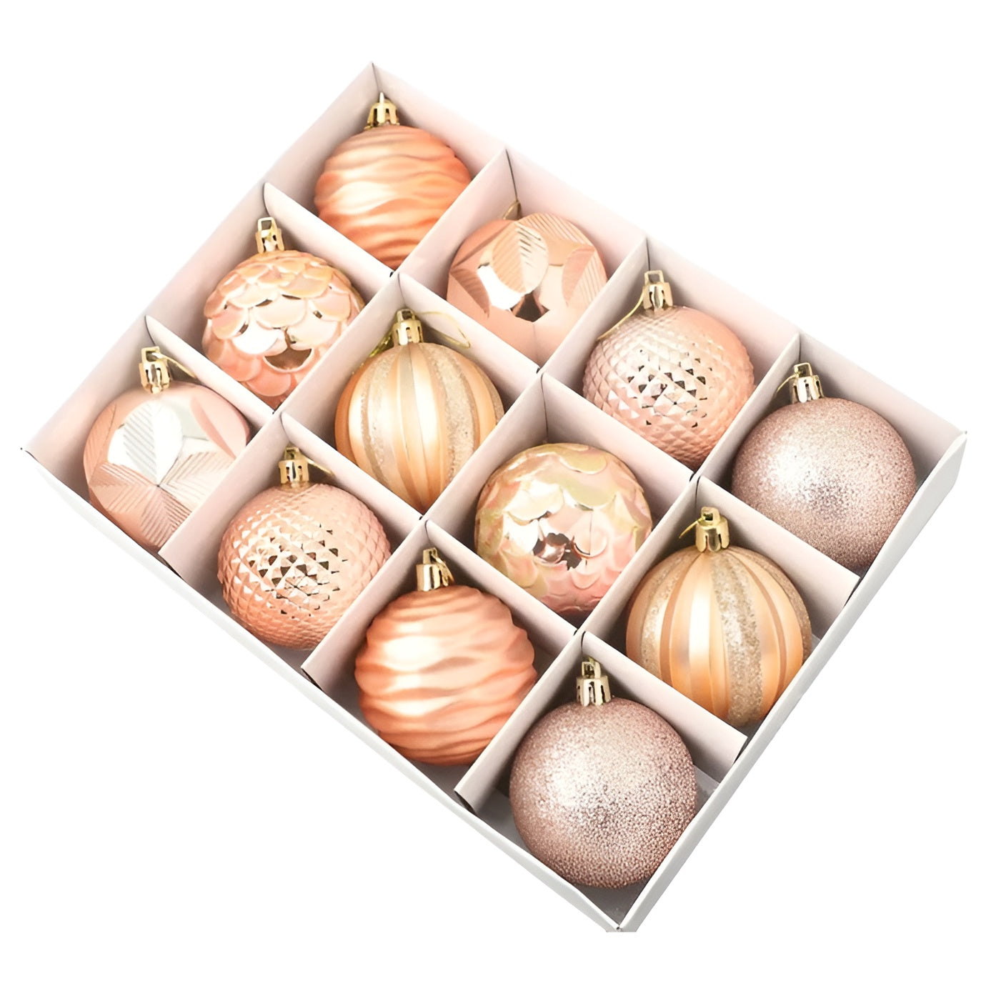 Luxuriöse Weihnachtskugeln Set | Kunstvolle Weihnachtsbaumkugeln