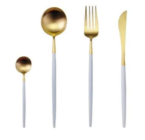 Luxuriöses Besteckset Gold-Silber | 24-teilig Edelstahl Besteck