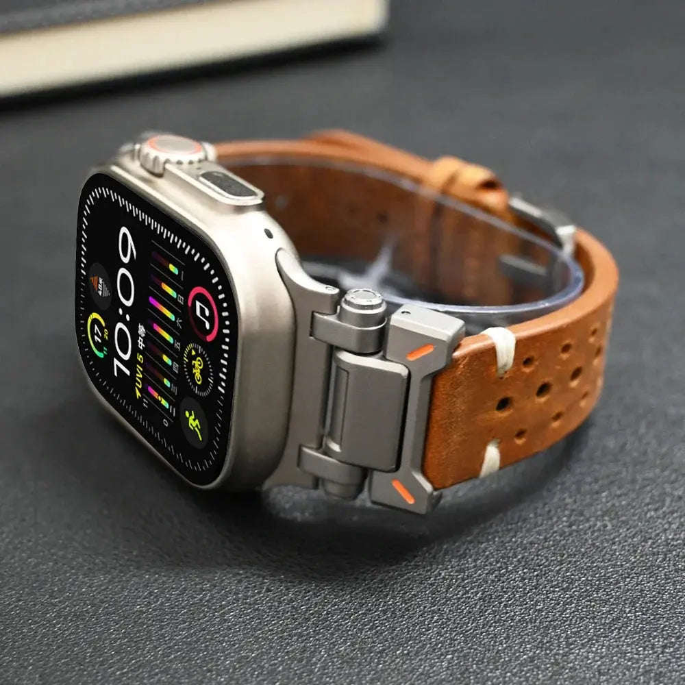 Premium Lederarmband für Apple Watch Series 10 &amp; Ultra 2 – Robustes Luxusarmband