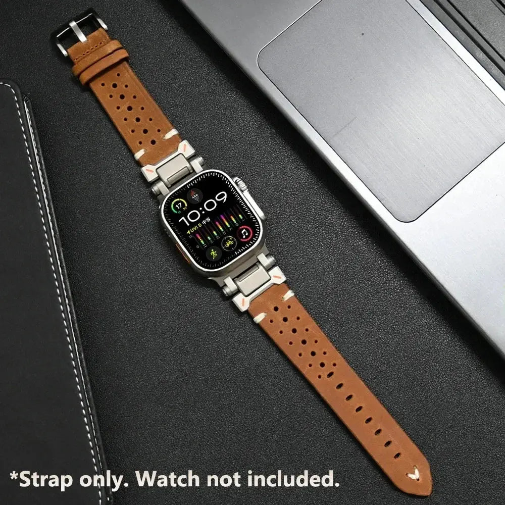 Premium Lederarmband für Apple Watch Series 10 &amp; Ultra 2 – Robustes Luxusarmband