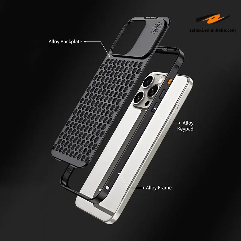 Luxus Aluminium Wärmeableitung Metall Hohl Duft Kühlung Abnehmbares Handyhülle Für IPhone