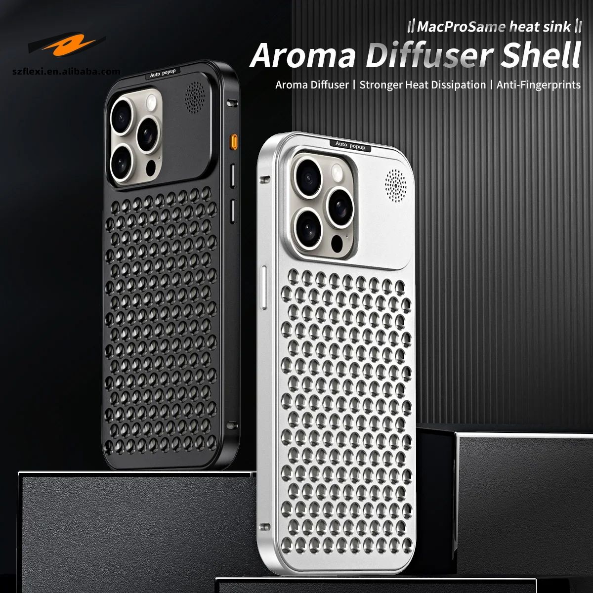 Luxus Aluminium Wärmeableitung Metall Hohl Duft Kühlung Abnehmbares Handyhülle Für IPhone