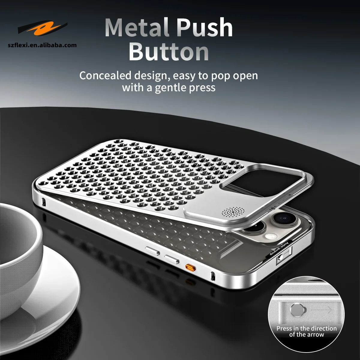 Luxus Aluminium Wärmeableitung Metall Hohl Duft Kühlung Abnehmbares Handyhülle Für IPhone