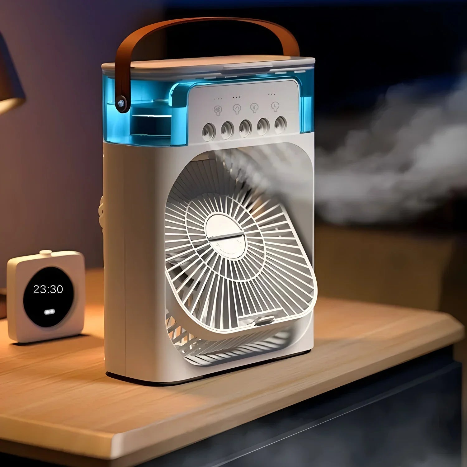 Tragbarer Klimaanlage 3-in-1 | Ventilator, Luftbefeuchter und 7 Farben LED