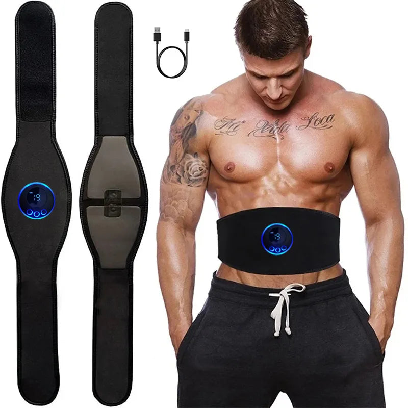 EMS Bauchmuskeltrainer - Effektiver Bauchtrainer für Starke Bauchmuskeln, Tragbares Fitnessgerät mit 19 Intensitätsstufen