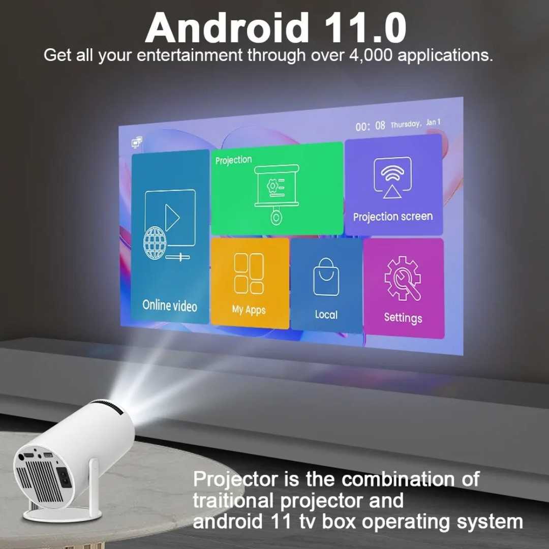 Bester 4K Projektor für das Heimkino - Magcubic Android 11 Dual Wifi6 1080P 1280*720P LED Tragbarer Projektor