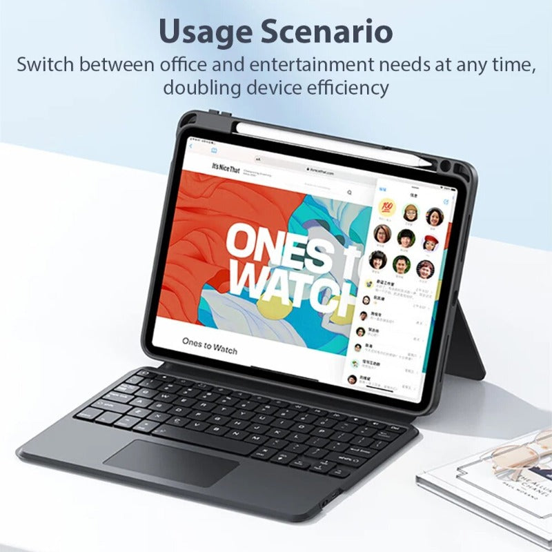 Magische Bluetooth-Tastaturhülle mit LCD-Hintergrundbeleuchtung für iPad