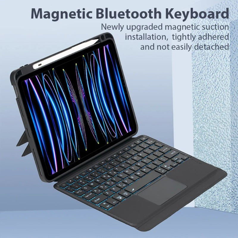 Magische Bluetooth-Tastaturhülle mit LCD-Hintergrundbeleuchtung für iPad