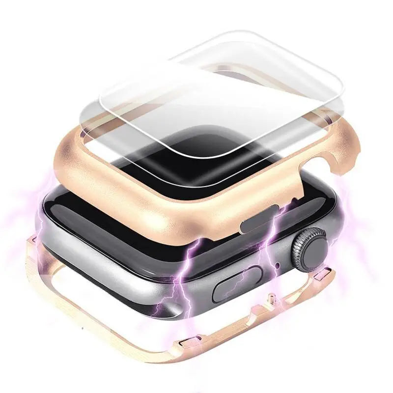 Ultimativer Displayschutz aus Edelstahl und gehärtetem Glas für die Apple Watch SE Series 6