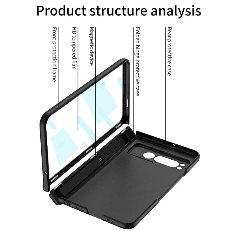 Magnetische Scharnierhalterung Leder Karten-Telefonhülle für Google Pixel Fold