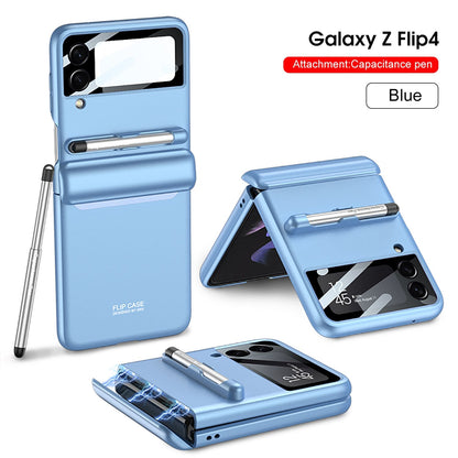 Magnetische Scharnier-Telefonhülle mit Stift für Samsung Galaxy Z Flip 5 4