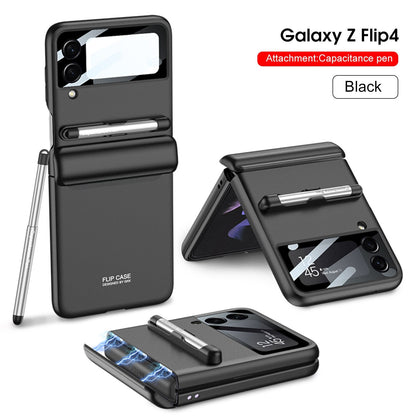 Magnetische Scharnier-Telefonhülle mit Stift für Samsung Galaxy Z Flip 5 4