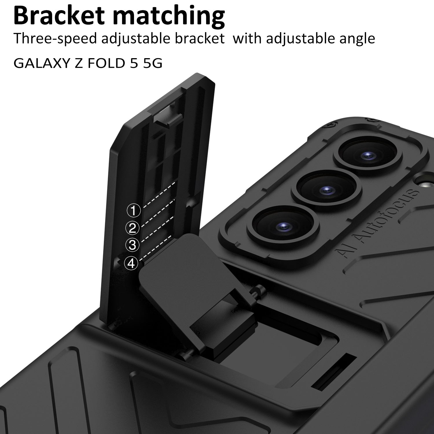 Magnetischer Kickstand Klappbare Rüstung Telefonhülle mit Stiftschlitzhalter für Samsung Galaxy Z Fold 5