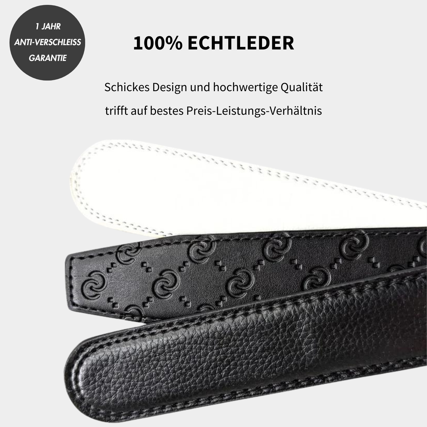 MAJESTICE BELT™ | Automatik-Ledergürtel mit Easy-Click-Verschluss | 1+1 GRATIS