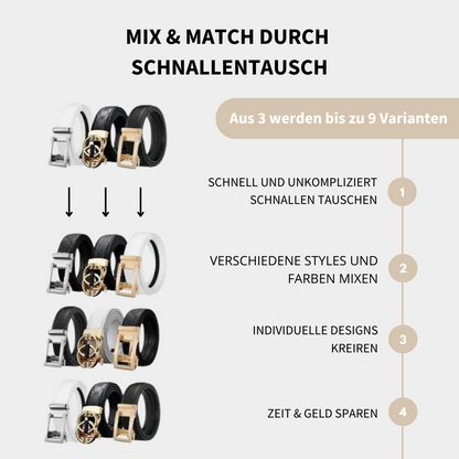 MAJESTICE BELT™ | Automatik-Ledergürtel mit Easy-Click-Verschluss | 1+1 GRATIS