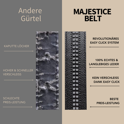 MAJESTICE BELT™ | Automatik-Ledergürtel mit Easy-Click-Verschluss | 1+1 GRATIS